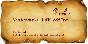 Vitkovszky Lóránt névjegykártya
