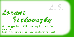 lorant vitkovszky business card
